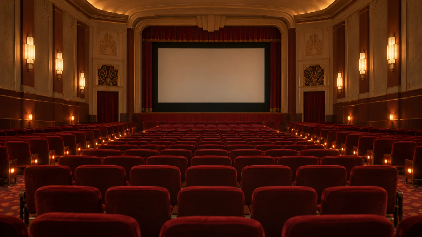 Artist’s impression of a small-town cinema auditorium in the 1930s