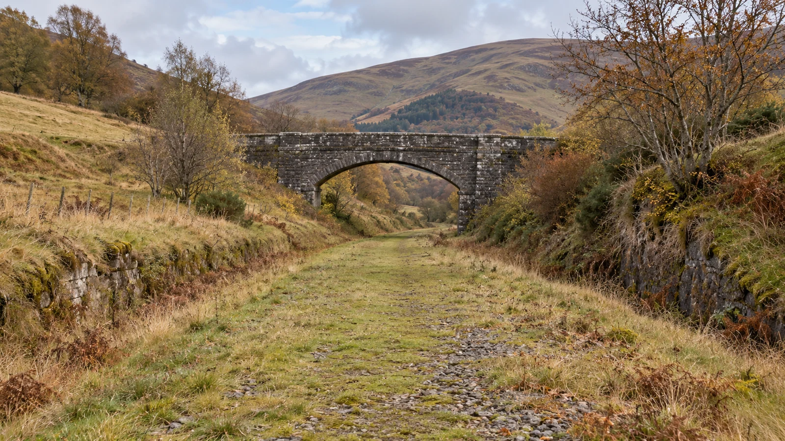Artist’s impression of a former Borders railway corridor after track removal